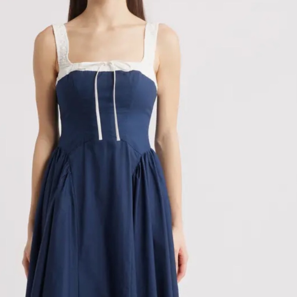 Moon River tie from midi dress